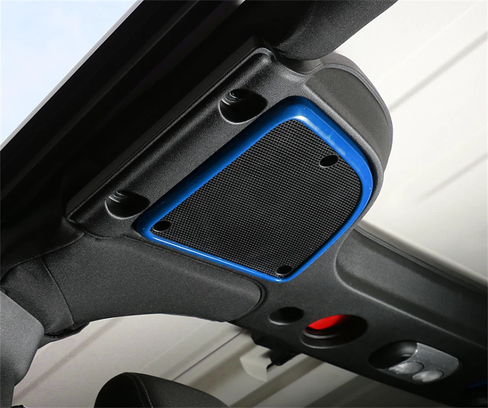Cubierta de altavoz ABS azul techo techo auto interior apto para Jeep Wrangler JK 2015-2017 Foto 3 de 4
