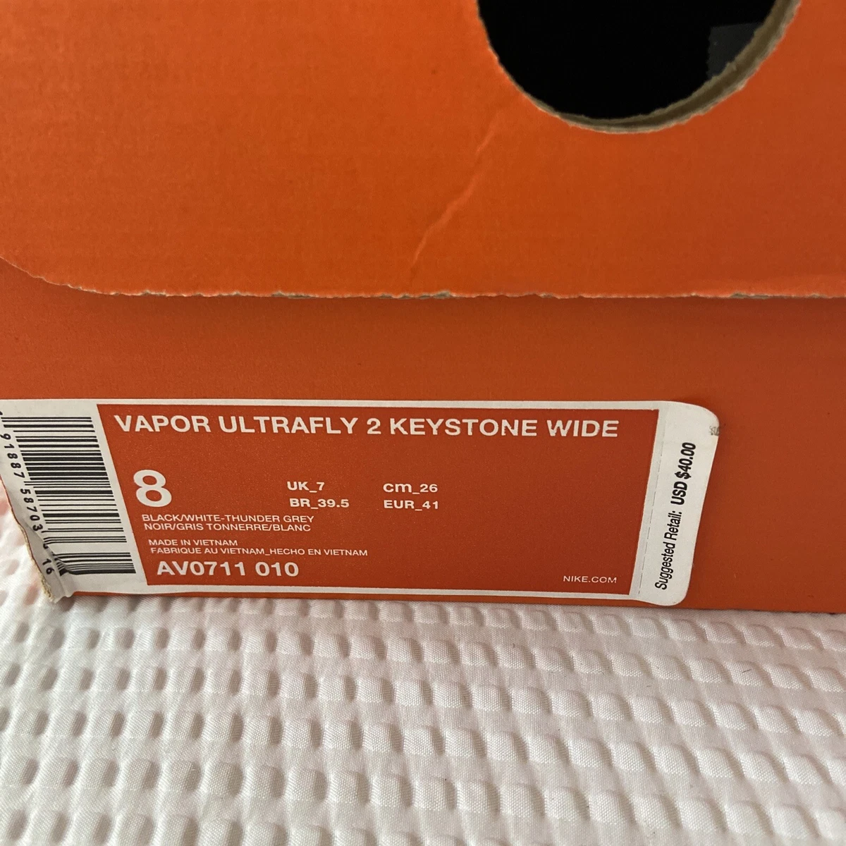 New Nike Vapor Ultrafly 2 Keystone Wide Mens 8 Wide US Cleats AV0711 010