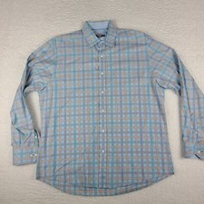 Johnston  Murphy Dress Shirt Mens Large Houndstooth Tailored Fit Button Up