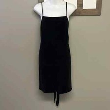 ZARA Black Pull-On Spaghetti Strap Cotton Romper w/ Attached Belt Straps- M