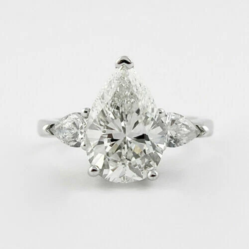 Pear Diamond Three-Stone Fine Rings