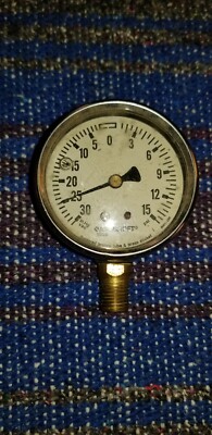 Ashcroft 30in.hg Vac To 15 Psi Liquid Filled Compound Gauge Temperature...