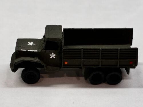 Heavy Duty Military Transport Staked Sides Flatbed Truck U.S. Army Green N-Scale