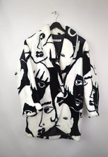 Vintage Donnybrook Women's Sz M - L Picasso Faces Faux Fur Jacket Black White