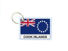 Keychain Key Printed Double Sided Flag CK Cook Islands Island