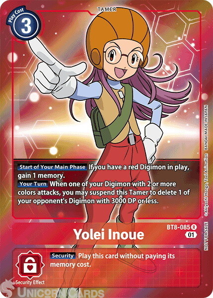 BT8-085 Yolei Inoue Alternative Art Alternative Art Box Topper Card Mint Digimon