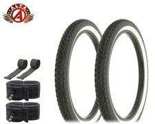 ALTA BICYCLE 20 x 2.125 WHITEWALL S-2 TIRE DURABLE DIAMOND TREAD 6PC SET.