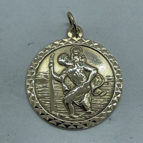 Vintage Anhänger 9 kt Gelbgold St Christophorus