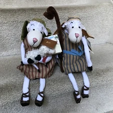 X-mas DaySpring Hallmark Eli & Jake Really Woolly Nativity Shepherds Sheep Plush