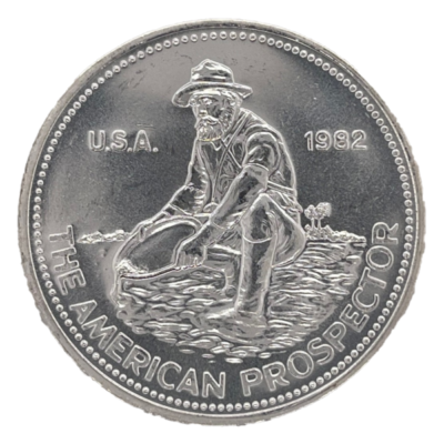 Vintage 1982 Engelhard American Prospector - 1 oz .999 Fine Silver