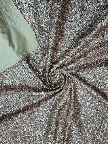 Mini Glitz Sequins on a 4 Way Stretch Spandex Fabric- Sold by The Yard. - Picture 6 of 20