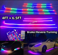 JHB Remote Bluetooth CHASING LED 2PCS 4FT+2PCS 6.5FT Underglow Strips Lights KIT