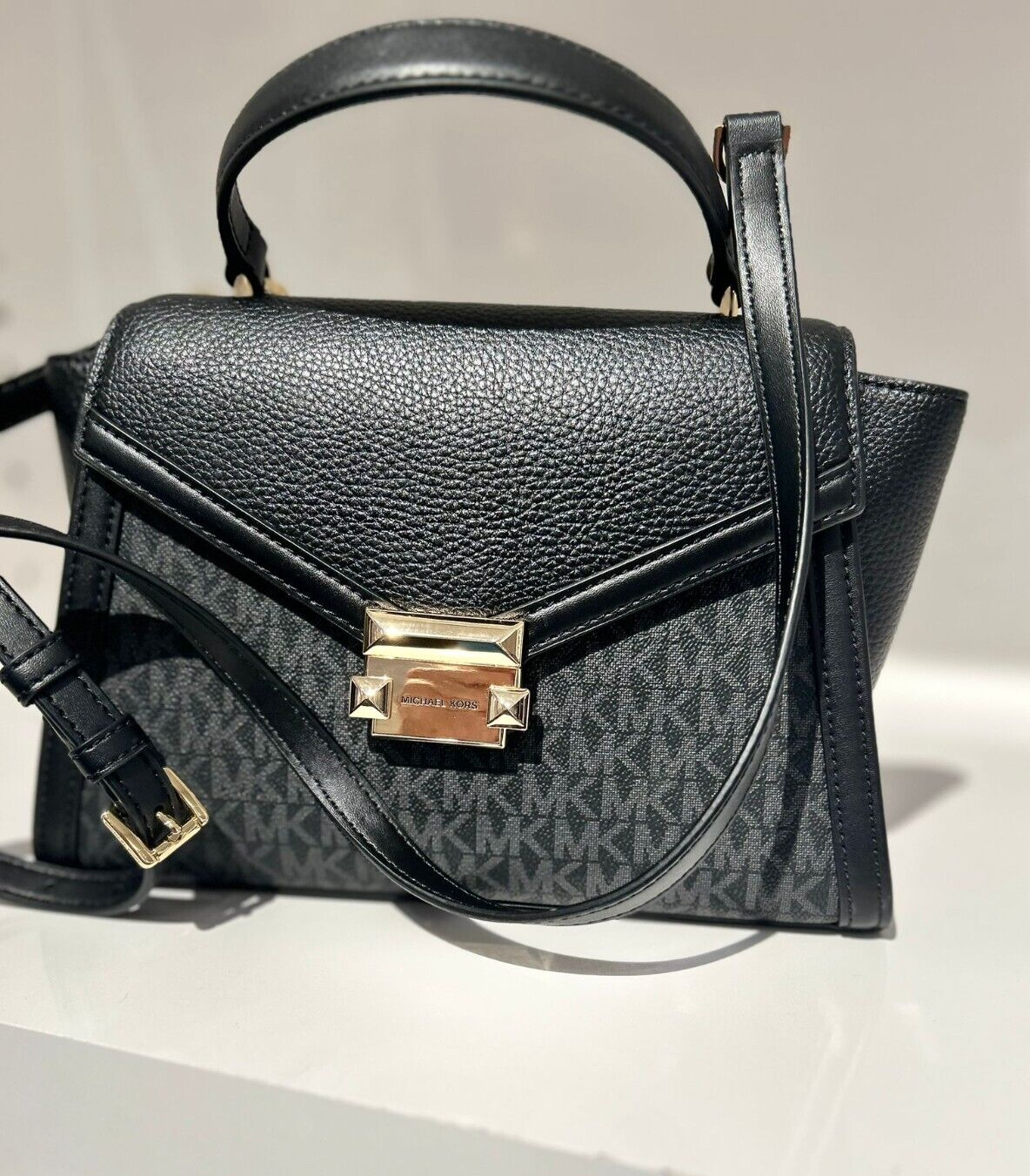 Michael Kors Whitney Medium Flap Shoulder Satchel Bag Handbag 