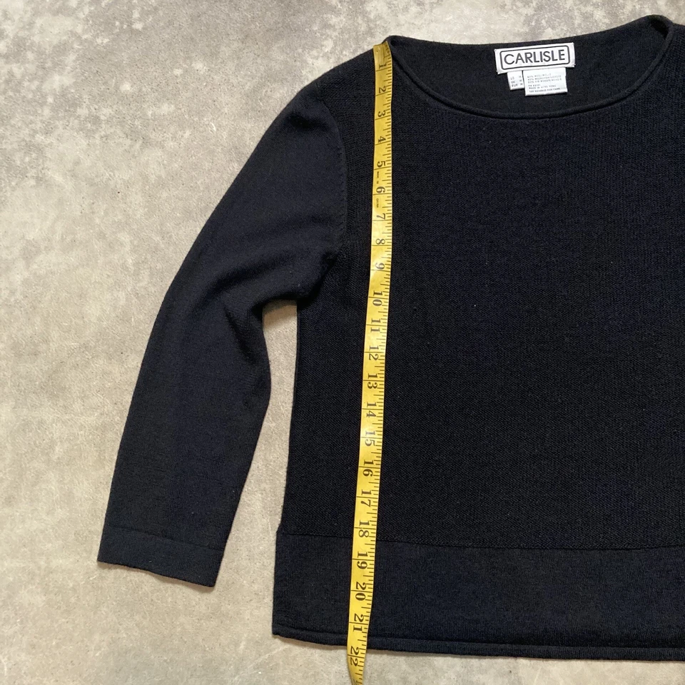 Suéter Carlisle Mujer Talla M Negro Lana Niño Mezcla Mohair Cuello Redondo Minimalista Foto 4 de 4