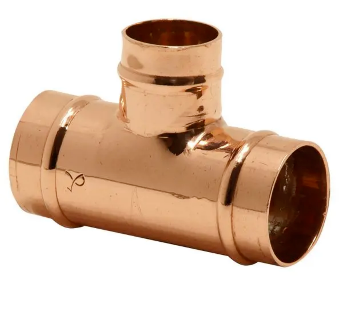 Pegler Yorkshire 54mm x 54mm x 28mm copper solder ring reducing tee. YP25 08505