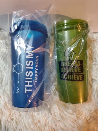 Dual Pack  24oz Protein Drink Shaker Bottle W/Mixing Ball NEW - Photo 1/6