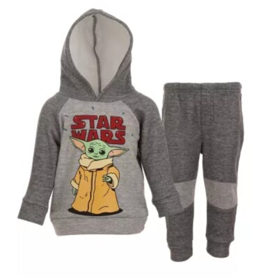 Star Wars The Mandalorian Baby Yoda Little Boys Fleece Hoodie Pants Set  7-8