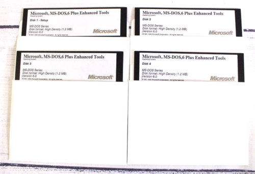 Microsoft MS-DOS 6 Plus Enhanced Tools 5.25"  Floppy Disks - Photo 1 sur 5