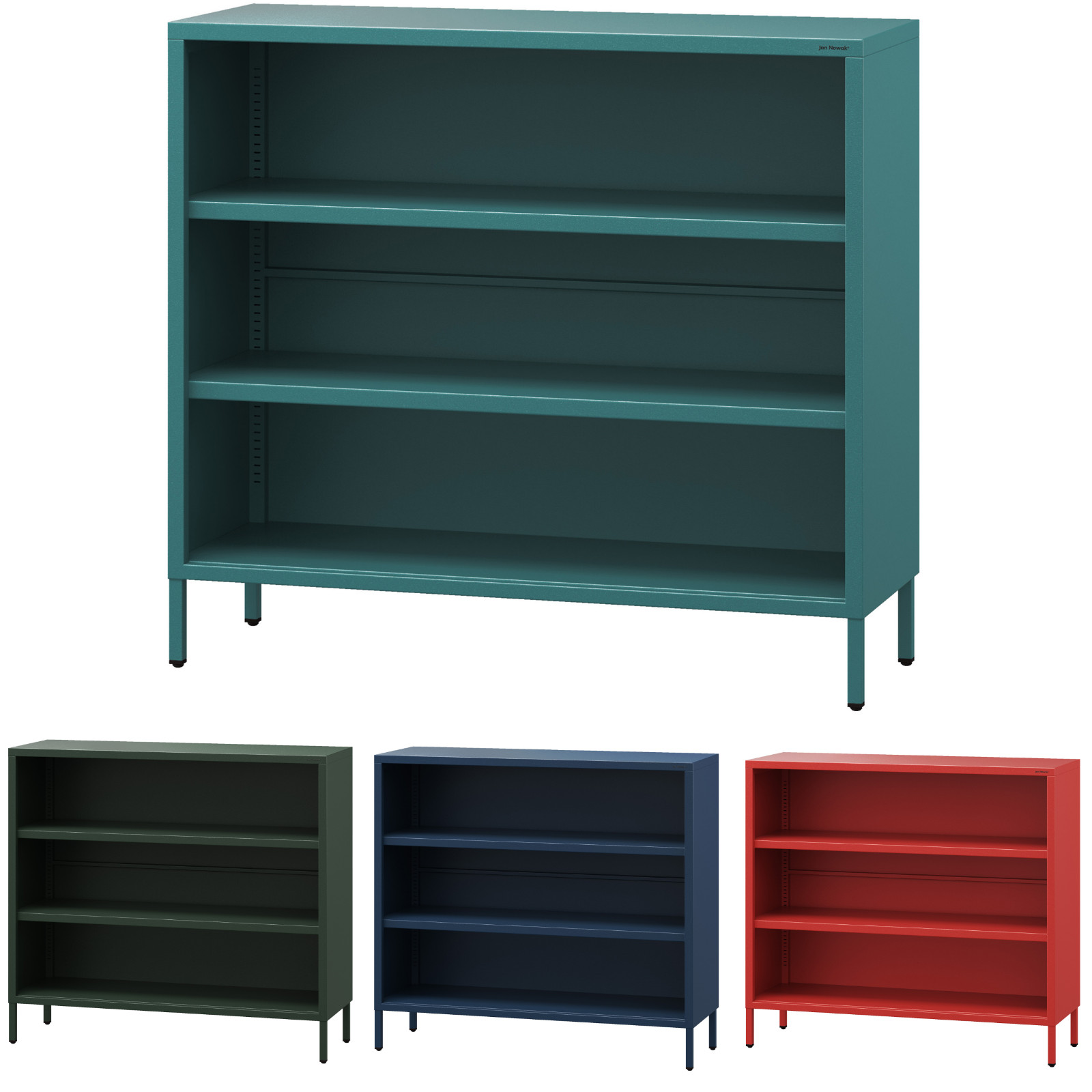 Estantería Baja de Metal - Luca | 4 Estanterias Regulables, Superficie...