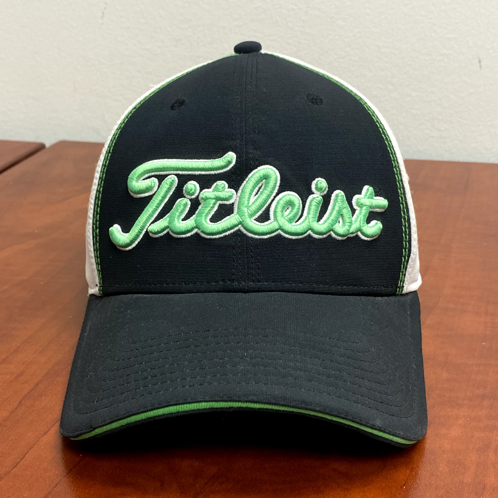 Titleist Black White Green Solid Fitted Baseball Cap … Gem