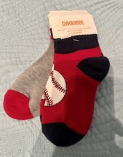 NWT Boys S 11-12 Gymboree HOME RUN KID Cotton-Blend Baseball 2-pack SOCKS