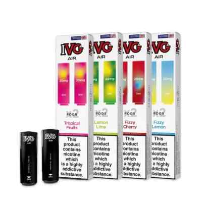 ivg air 2 in 1 IVG Air 4 in 1 Rechargable Vape Pod, Black Edition, Fizzy Lemon, Kiwi  Pineapple, Fizzy Cherry, Strawberry Watermelon pods Flavour : Amazon.co.uk:  Health & Personal Care main image 0