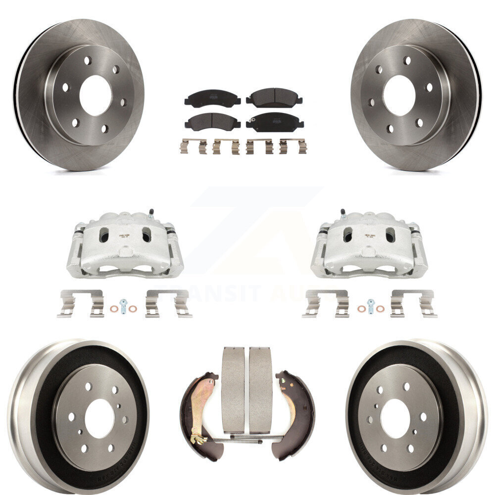 High-Performance Front Rear Brake Caliper Rotors Drums Semi-Metallic Pads Kit for GMC Sierra 1500 - Enhanced Stopping Power
