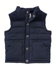 Gymboree Junior Stunt Double Navy Puffer Vest Size 6-12 Months NWT