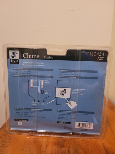 Style Selections Wired Doorbell Chime Wood 130454 Brand New in Sealed Package - Picture 4 of 4