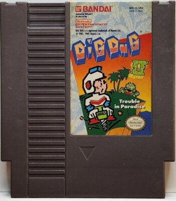 Dig Dug 2 (Nintendo Entertainment System, 1989) NES Tested FREE SHIPPING   