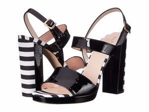 black and white striped sandals