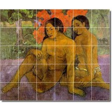 Paul Gauguin Nude Painting Ceramic Tile Mural PT03343. 48 x 40 (30) 8x8 tiles