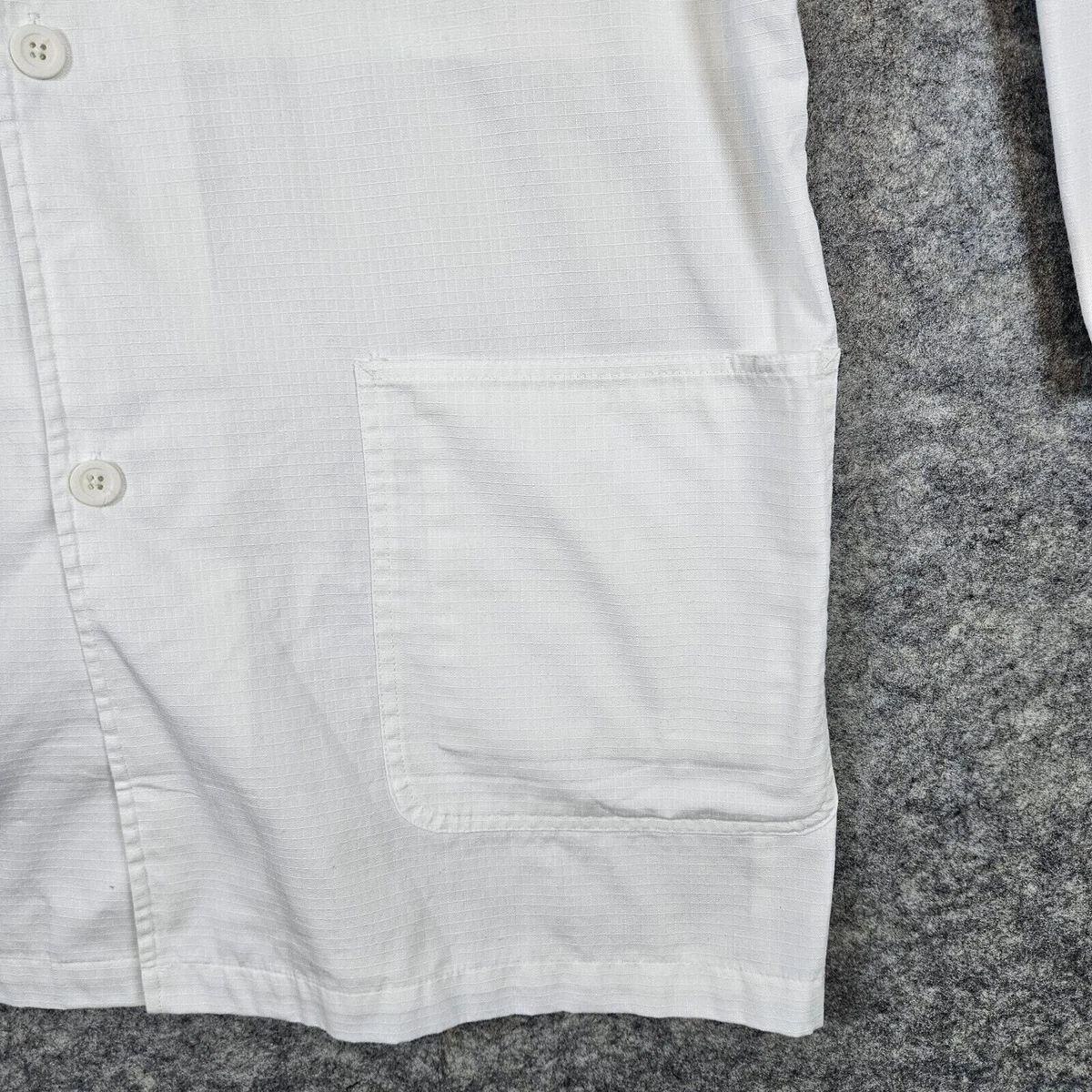 Carhartt White Lab Coat/Scrub Top VN97 Size 3X Button Closure With Front Pockets