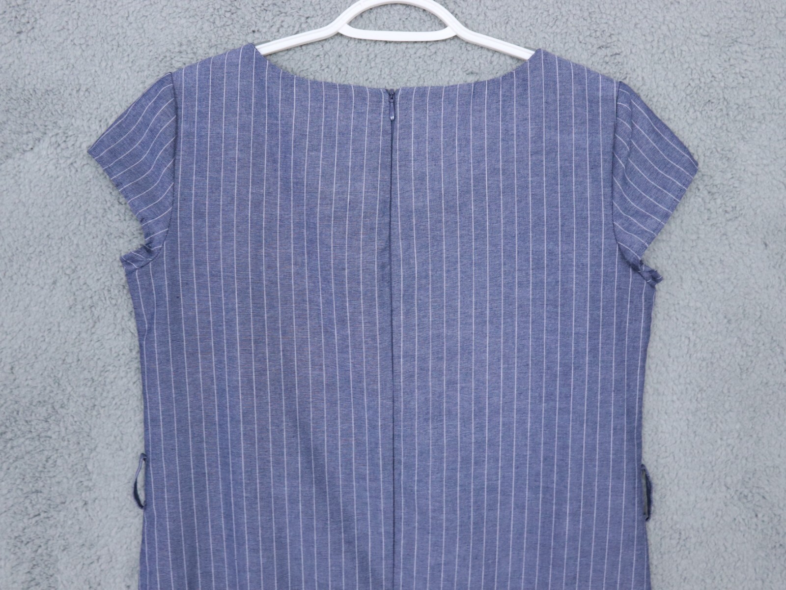 Westport dress womens 4 Petite blue white striped fla… Gem