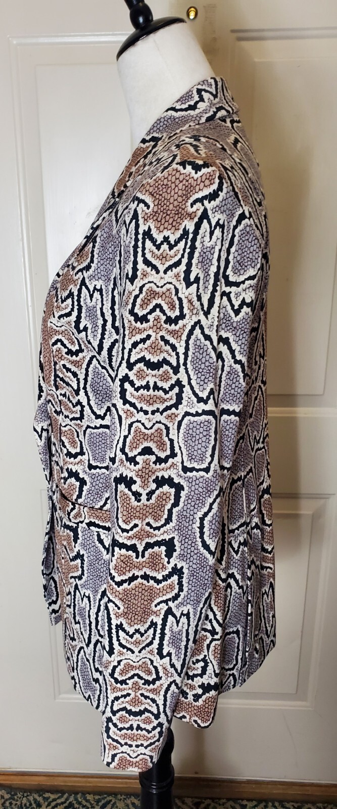 CABI Python Snakeskin Brown Ponte Knit Double Bre… - image 8