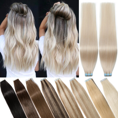 Extensions De Cheveux 100% Humains Remy - Ruban Invisible 60 Pièces (pleine Tête)