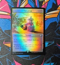 Foil Treasure Token (0002) Double-sided REX MTG Jurassic World NM Magic