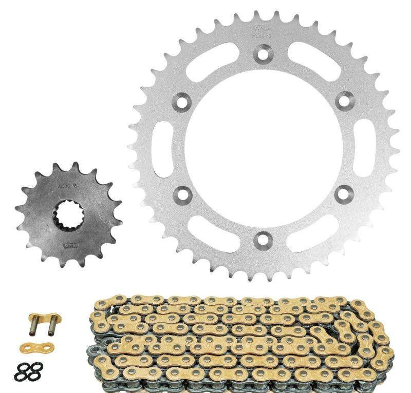 Kit chaine KTM 690 SMC R anti usure prematuree avec couronne Afam ultra rigide pas 520