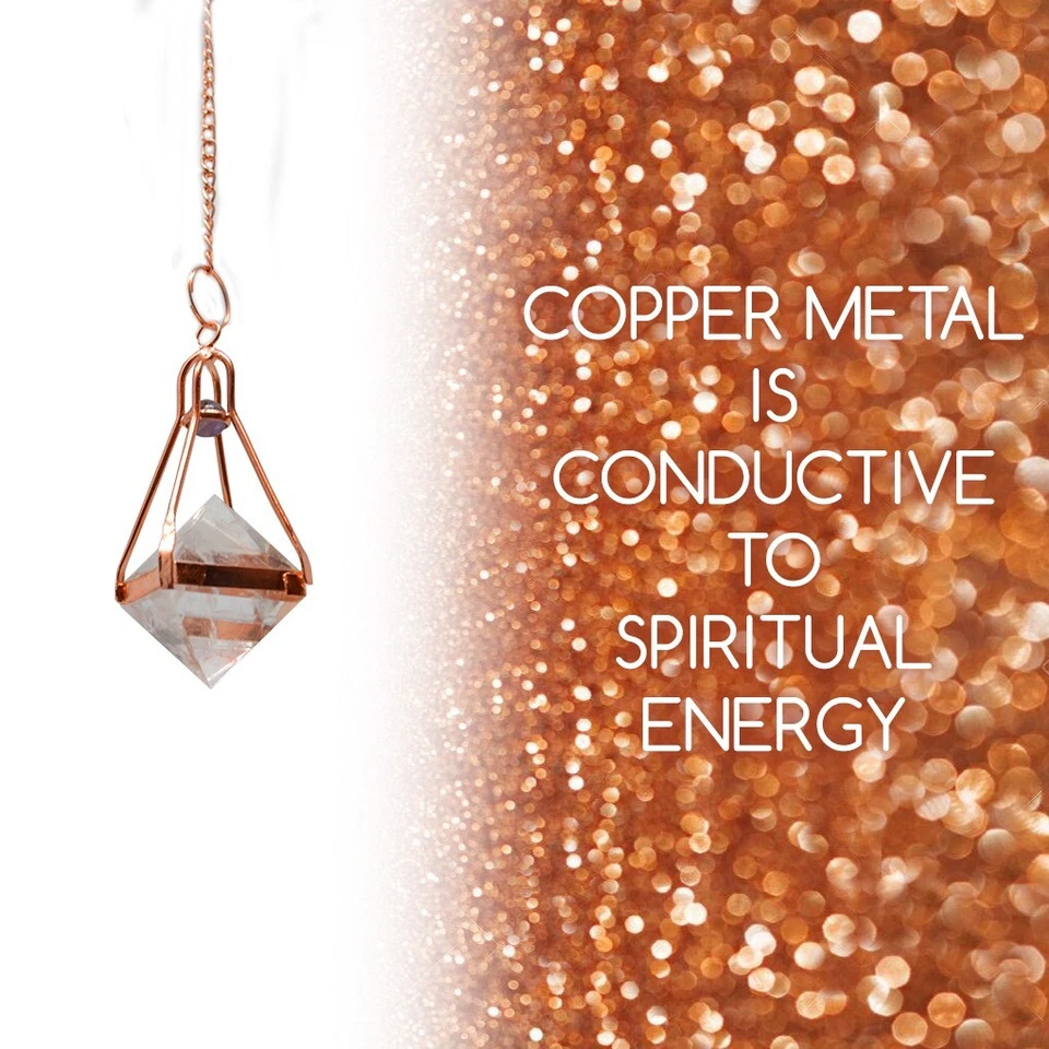 Quartz & Copper DOWSING PENDULUM Spiritual Meditation Divining Ghost Hunting - Image 2 of 4