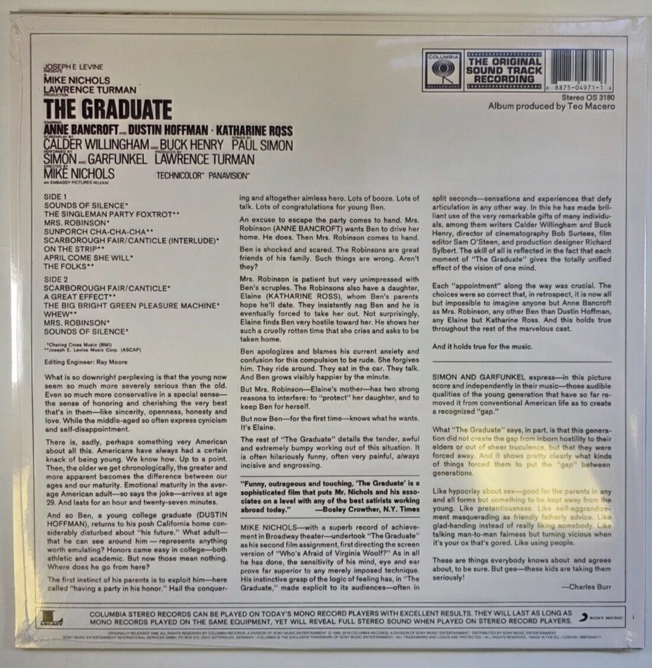 The Graduate OST LP Album vinyl record compilation 2018 on Columbia - Image 2 of 4