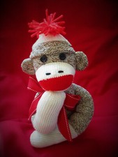 Sock Monkey Handmade Traditional Doll
