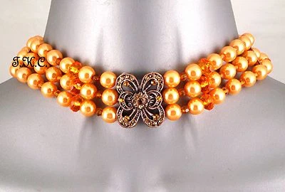 Créateur Vintage Baroque Gothique Bal Masqué Corail Orange Pêche - Photo 1/3