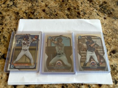 Bowman Chrome Draft Lot Of 3 Carson Benge, Nolan McLean, Aj Ewing-  Mets RC