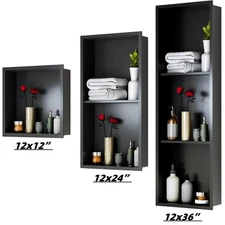 Garvee 12/24/36" Stainless Steel Shower Niche NoTile Wall Vertical Shelf Storage