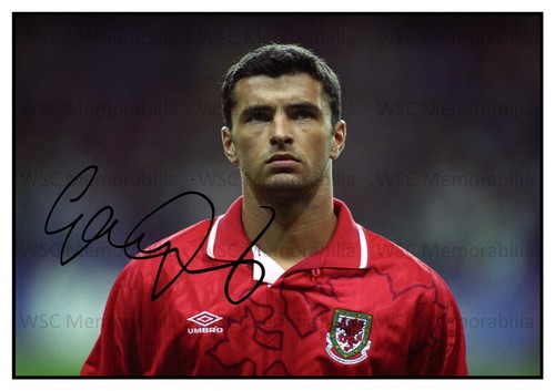 12501. Gary Speed Signed Pictures A4 Prints Leeds Newcastle Bolton Wales Everton