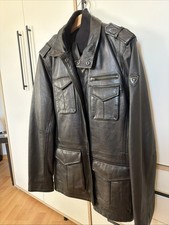 TAZZIO Jacke Lederjacke Trenchcoat Herren Echtleder Leder Mantel Parka Übergang
