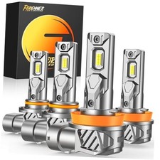 H11 9005 Light Bulbs Combo, 800 Ultra Brightness 6500K Cool White, 9005 H11