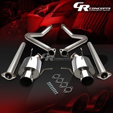 4 Dual Muffler Rolled Tip Catback Exhaust System For 11-14 Ford Mustang 3.7l V6