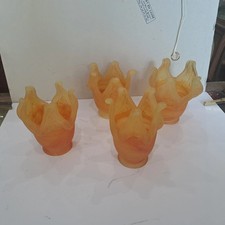 Lot de 4 tulipes pate de verre art déco signé Vianne