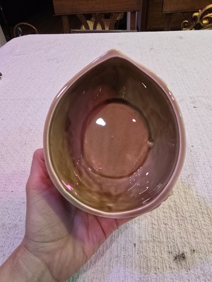 Mid Century Japan Made Pottery Walnut Shaped Candy Dish